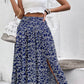 Ditsy Floral Slit High Waist Skirt
