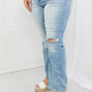 Judy Blue Natalie Full Size Distressed Straight Leg Jeans