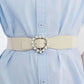 Pearl Heart Buckle Elastic Belt