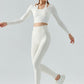 Halter Neck Long Sleeve Cropped Sports Top