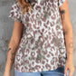 Leopard Layered Flutter Sleeve Tee Shirt