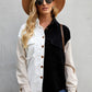 Color Block Button Front Shirt with Pockets