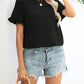 Camouflage Flounce Sleeve Tee Shirt