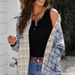 Plaid Contrast Button Front Shirt