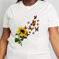 Simply Love Full Size Sunflower Butterfly Graphic Cotton Tee