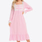 Contrast Lace Trim Ruffle Hem Square Neck Night Dress