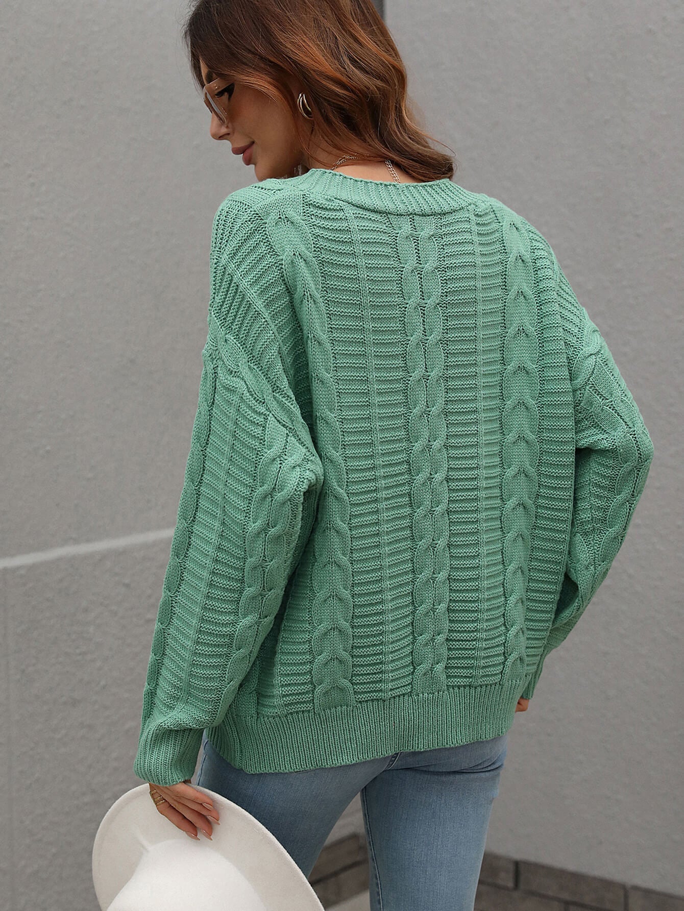 Cable-Knit Button Front Cardigan