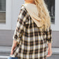 Plus Size Plaid Curved Hem Button Front Shirt