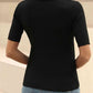 V-Neck Short Sleeve Knit Top