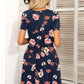 Printed Short Sleeve Surplice Neck Dress