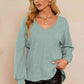 V-Neck Long Sleeve Top