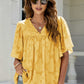 Applique Frill Trim Flutter Sleeve Blouse