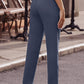 Ankle-Length Straight Leg Pants with Pockets