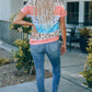 Leopard Print Color Block Tee Shirt