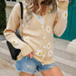 Daisy Pattern Button Front Cardigan