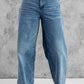 Vintage Wash Wide Leg Jeans