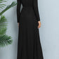 Long Sleeve Round Neck Maxi Dress with Pockets