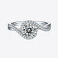 1 Carat Moissanite 925 Sterling Silver Crisscross Ring