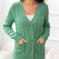 Button Down Cable-Knit Cardigan