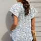Floral Flutter Sleeve Tie-Neck Blouse