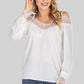 Spliced Lace Cold-Shoulder Blouse