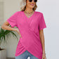 V-Neck Crisscross Short Sleeve Tee