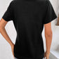 Button Detail Surplice Short Sleeve Tee