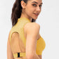 Full Size Cropped Cutout Back Zipper Front Active Tank Top