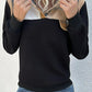 Plaid Ribbed Quarter-Snap Sweatshirt