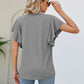 Notched Neck Flutter Sleeve Tee