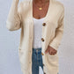 Rib-Knit Sleeve Button Down Cardigan