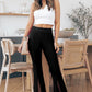 Front Slit Flare Leg Pants