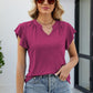 Flutter Sleeve Notched Neck Top