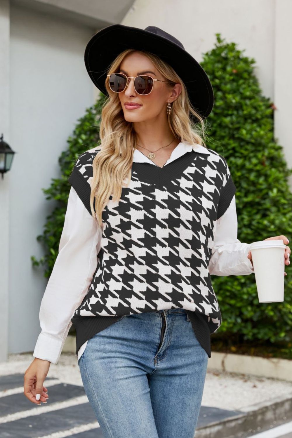 Houndstooth Sweater Vest