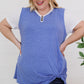 Plus Size Contrast Twisted Henley Tee