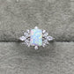 925 Sterling Silver Zircon and Opal Ring