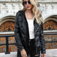 Full Size Zip-Up Hooded PU Jacket
