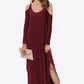 Cold-Shoulder Split Dress with Pockets