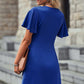 Tied Flutter Sleeve Dress