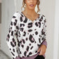 Animal Print Dropped Shoulder Top