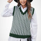 Houndstooth Pattern Sweater Vest