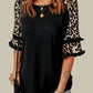 Leopard Contrast Ruffled Top