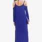 Cold-Shoulder Split Dress with Pockets