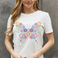 Simply Love Full Size Flower Butterfly Graphic Cotton Tee