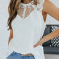 Lace Yoke Round Neck Tank