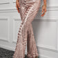 Sequin High Waist Flared Pants