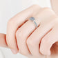 Moissanite Rhodium-Plated Snowflake Ring