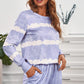 Tie-dyed Stripes Long Sleeve Shorts Lounge Set