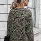 Leopard Buttoned Contrast Trim Top
