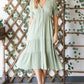 HEYSON Full Size Lilac Breeze Gauze Button Front Midi Dress in Sage